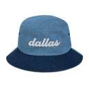 Cursive Dallas TX Denim Bucket Hat