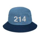 214 Dallas Area Code Denim Bucket Hat