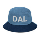 DAL Dallas Airport Code Denim Bucket Hat
