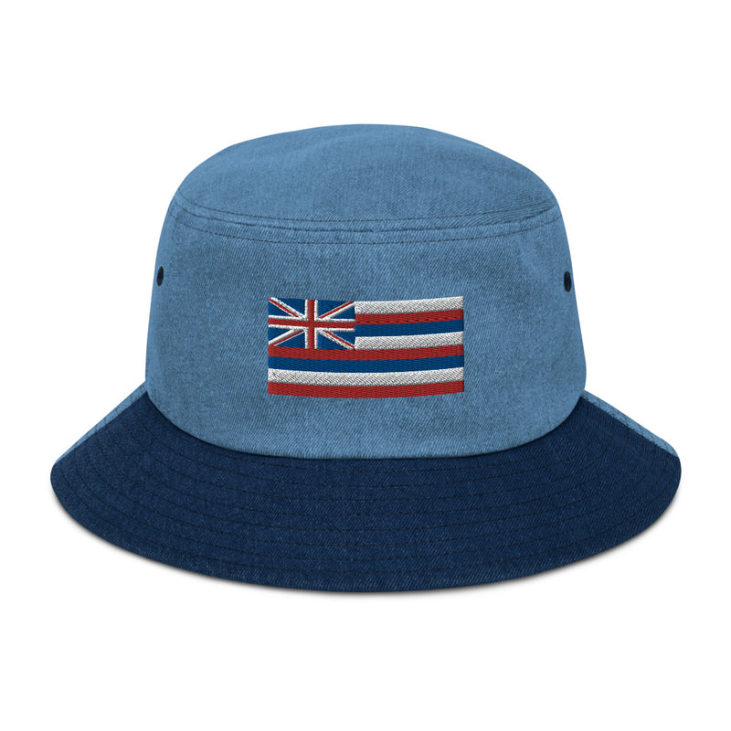 Hawaii Flag Denim Bucket Hat