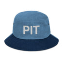PIT Pittsburgh Airport Code Denim Bucket Hat