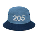 205 Alabama Area Code Denim Bucket Hat