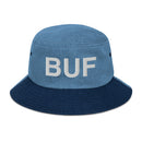 BUF Buffalo NY Airport Code Denim Bucket Hat