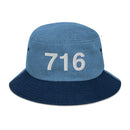 716 Buffalo NY Area Code Denim Bucket Hat