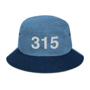 315 Upstate NY Area Code Denim Bucket Hat