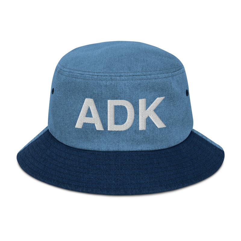 ADK Adirondack Mountains Upstate NY Denim Bucket Hat