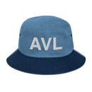 AVL Asheville NC Airport Code Denim Bucket Hat