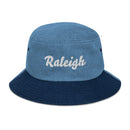 Cursive Raleigh NC Denim Bucket Hat