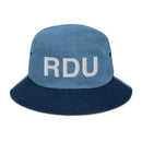 RDU Raleigh NC Airport Code Denim Bucket Hat