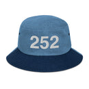 252 Outer Banks NC Area Code Denim Bucket Hat