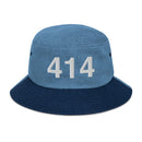 414 Milwaukee Area Code Denim Bucket Hat