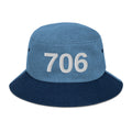 706 Athens GA Area Code Denim Bucket Hat