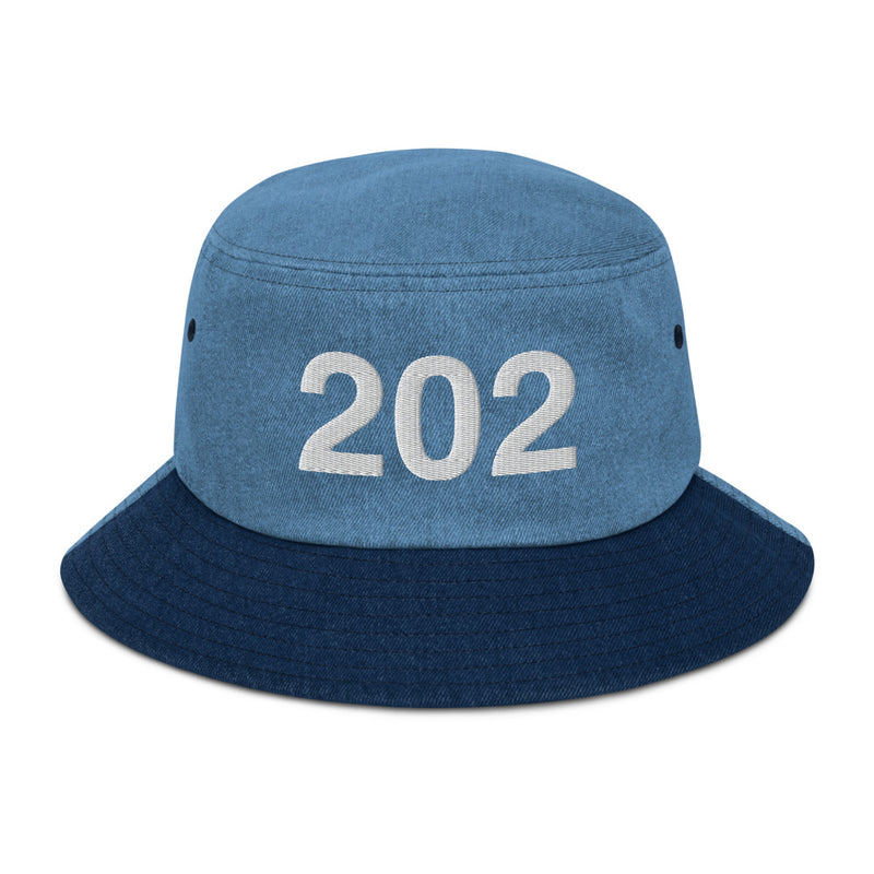 202 Washington DC Area Code Denim Bucket Hat