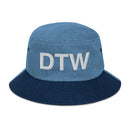DTW Detroit MI Airport Code Denim Bucket Hat