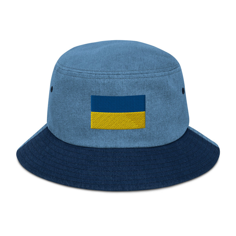 Flag of Ukraine Denim Bucket Hat