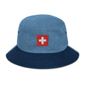 Switzerland Flag Denim Bucket Hat