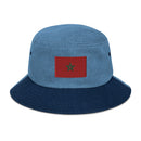 Moroccan Flag Denim Bucket Hat