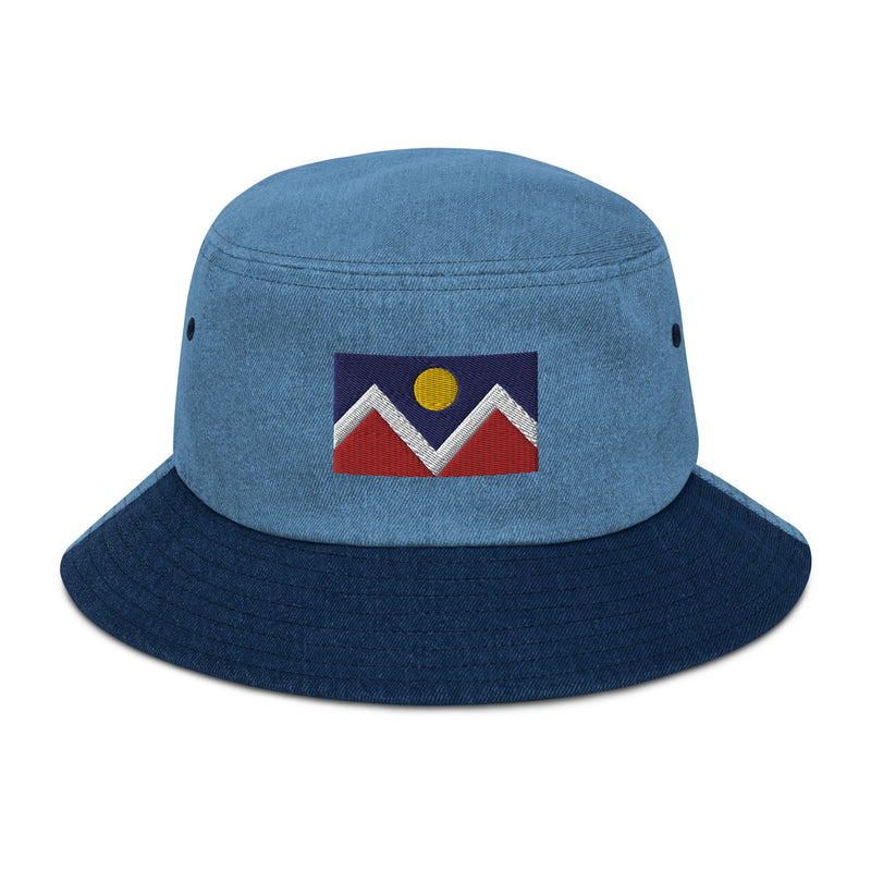 Denver Colorado Flag Denim Bucket Hat