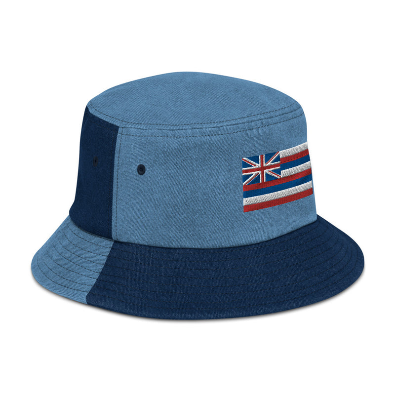 Hawaii Flag Denim Bucket Hat