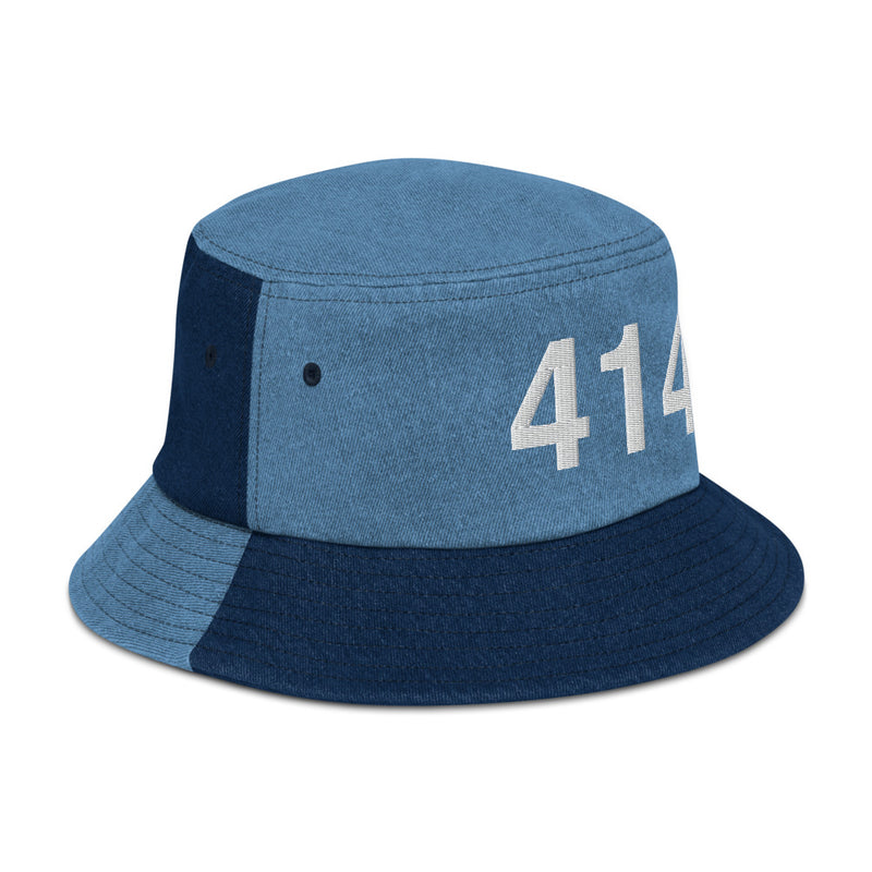 414 Milwaukee Area Code Denim Bucket Hat