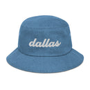 Cursive Dallas TX Denim Bucket Hat