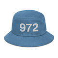 972 Dallas Area Code Denim Bucket Hat