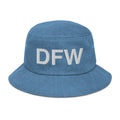 DFW Dallas Fort Worth Airport Code Denim Bucket Hat