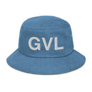 GVL Greenville SC Airport Code Denim Bucket Hat