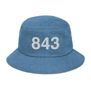 843 Charleston SC Area Code Denim Bucker Hat