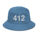 412 Pittsburgh Area Code Denim Bucket hat