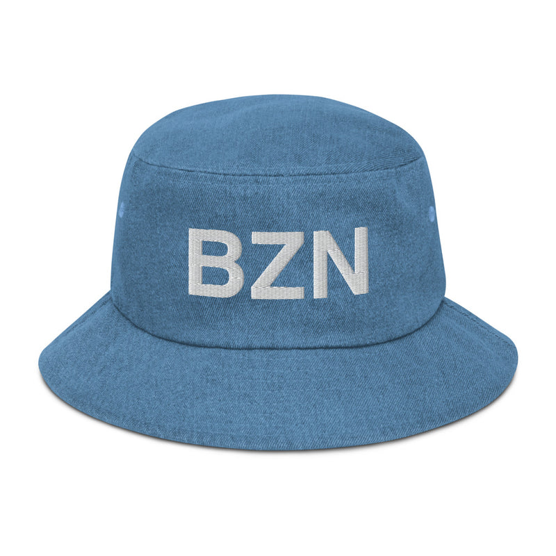 BZN Bozeman Airport Code Denim Bucket Hat