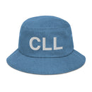 CLL College Station Airport Code Denim Bucket Hat