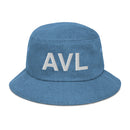 AVL Asheville NC Airport Code Denim Bucket Hat