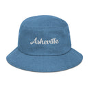 Cursive Asheville NC Denim Bucket Hat