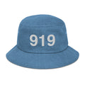919 Raleigh NC Area Code Denim Bucket Hat