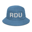 RDU Raleigh NC Airport Code Denim Bucket Hat
