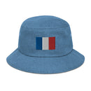 France Flag Denim Bucket Hat