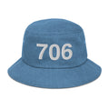 706 Athens GA Area Code Denim Bucket Hat