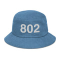 802 Vermont Area Code Denim Bucket Hat