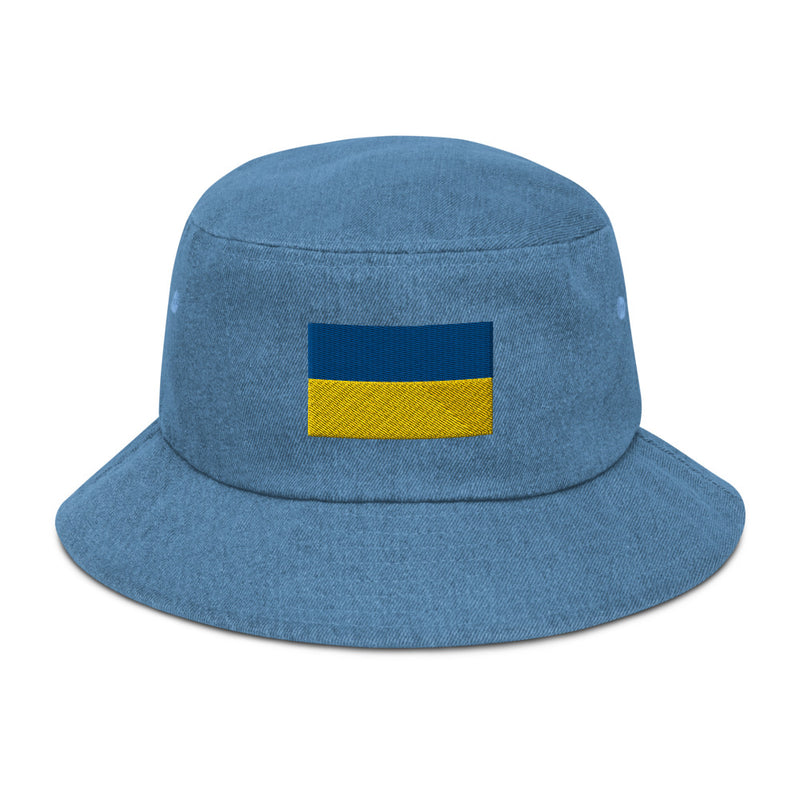 Flag of Ukraine Denim Bucket Hat