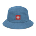 Switzerland Flag Denim Bucket Hat