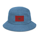 Moroccan Flag Denim Bucket Hat