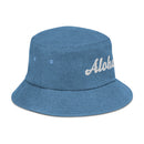 Cursive Aloha Denim Bucket Hat