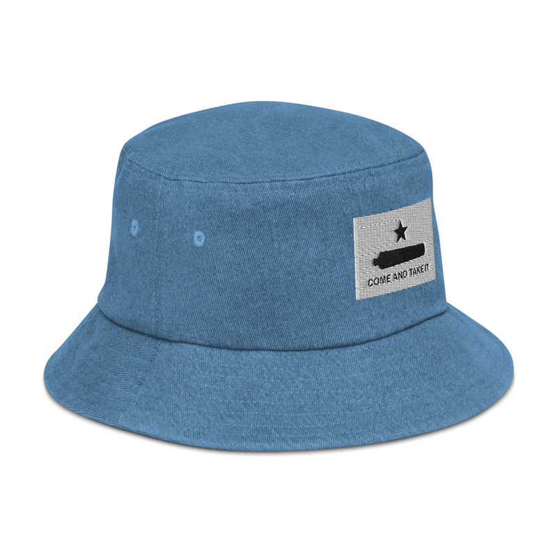 Come and Take It Gonzales Flag Denim Bucket Hat