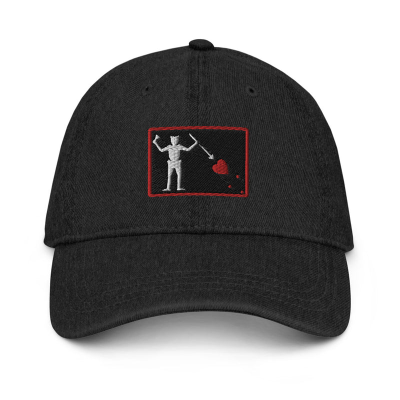 Blackbeard Pirate Flag Denim Dad Hat