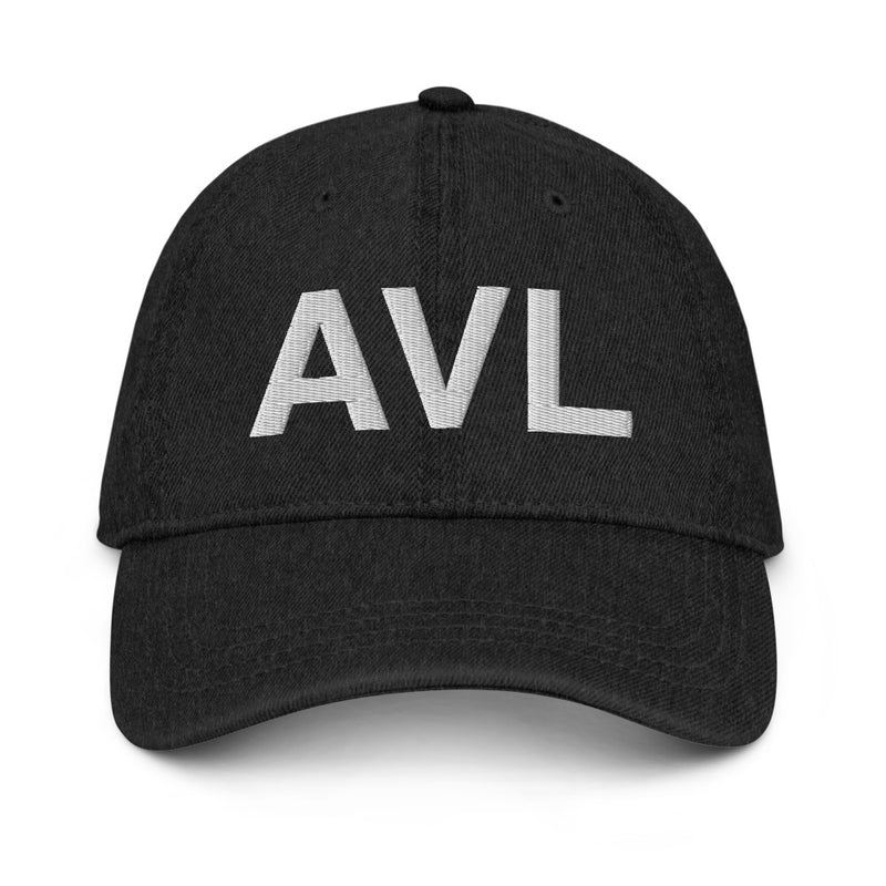 AVL Asheville NC Airport Code Denim Dad Hat