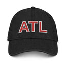 White & Red ATL Denim Dad Hat