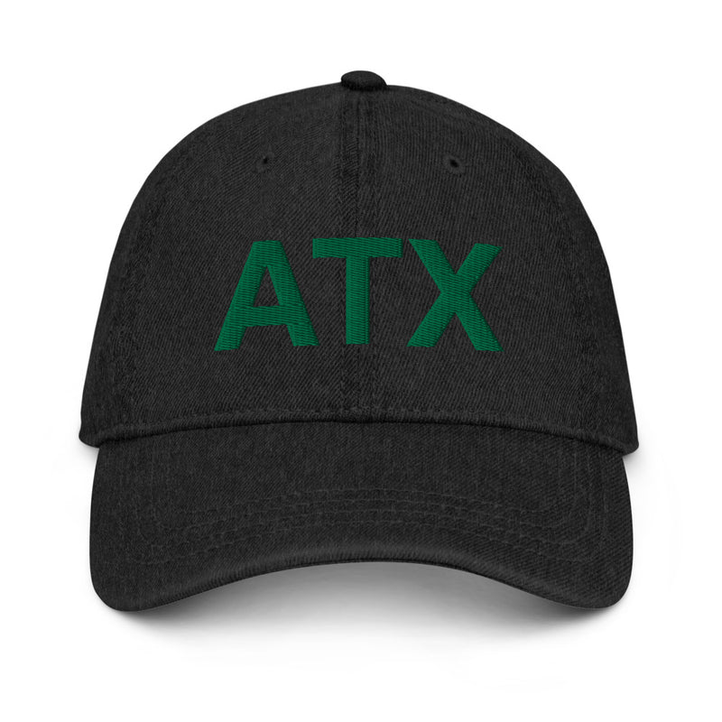 Black and Green ATX Austin City Code Denim Dad Hat