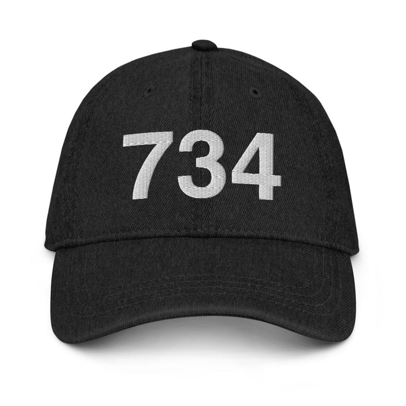 734 Ann Arbor Mi Area Code Denim Dad Hat