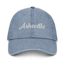 Script Asheville NC Denim Dad Hat